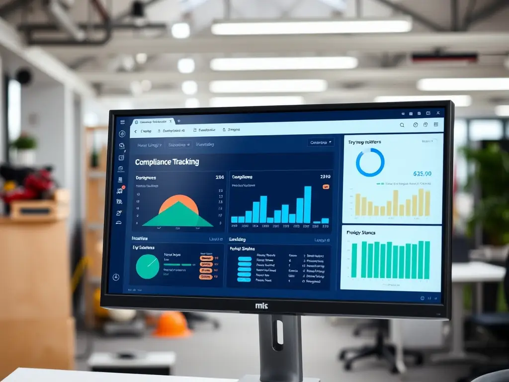 An image showing an automated report being generated within the ConfiTrek platform. The report should be clean, professional, and easy to understand, highlighting key compliance metrics and trends. The image should convey the efficiency and accuracy of ConfiTrek's reporting capabilities.