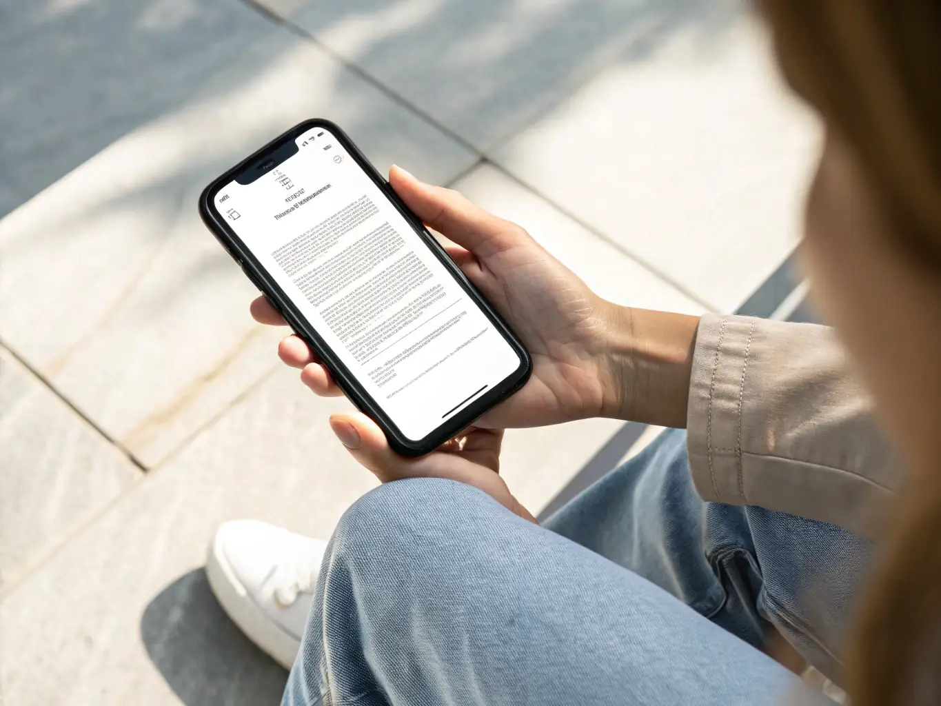 A digital illustration depicting an officer acknowledging a new policy update on their mobile device, emphasizing the ease of policy dissemination and tracking within ConfiTrek.